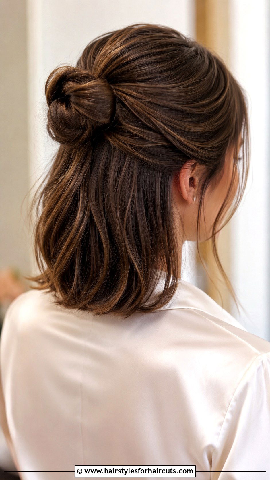Half Up Twisted Bun For Fine Hair - 25 half updo hairstyles for thin hair - 25 half updo hairstyles for thin hair