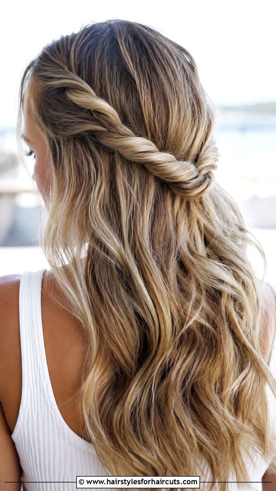 Half Up Twisted Rope Braid - 25 hair up and down hairstyles - 25 hair up and down hairstyles