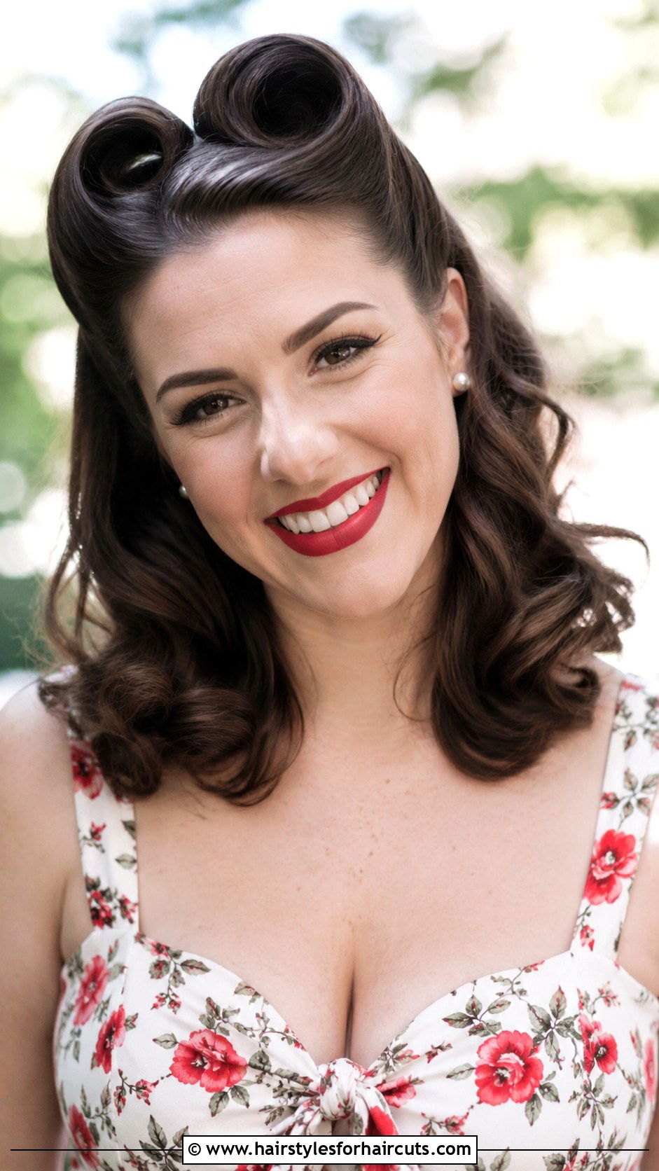Half Up Victory Rolls - 25 pin up hairstyles for long hair - 25 pin up hairstyles for long hair
