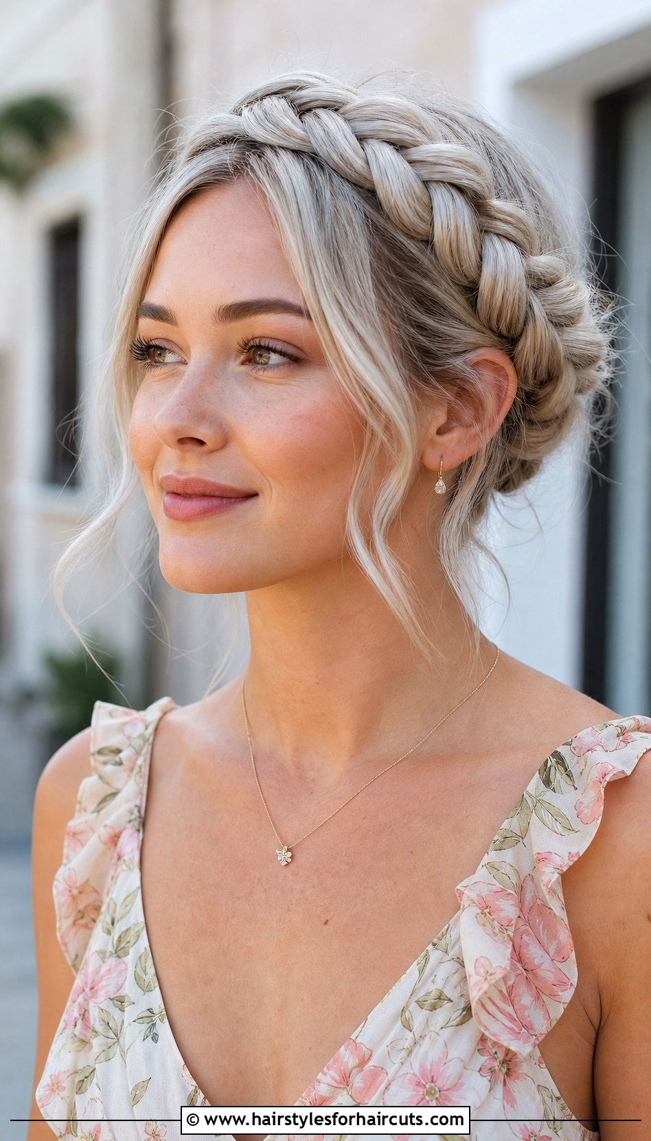 Halo Braid - 25 braided hairstyles for gray hair over 50 - 25 braided hairstyles for gray hair over 50