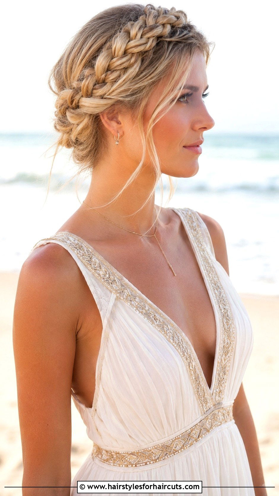 Halo Braid For Beach Wedding - 25 beach wedding hairstyles for long hair - 25 beach wedding hairstyles for long hair