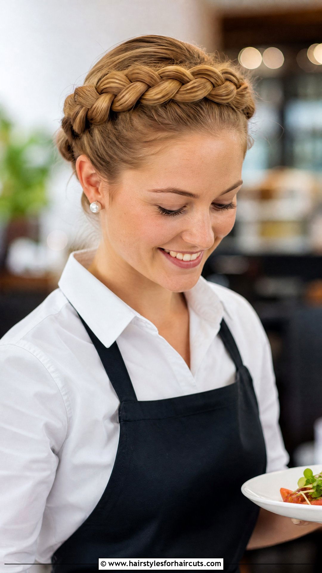 Halo Braid For Waitressing - 25 food service hairstyles for long hair - 25 food service hairstyles for long hair