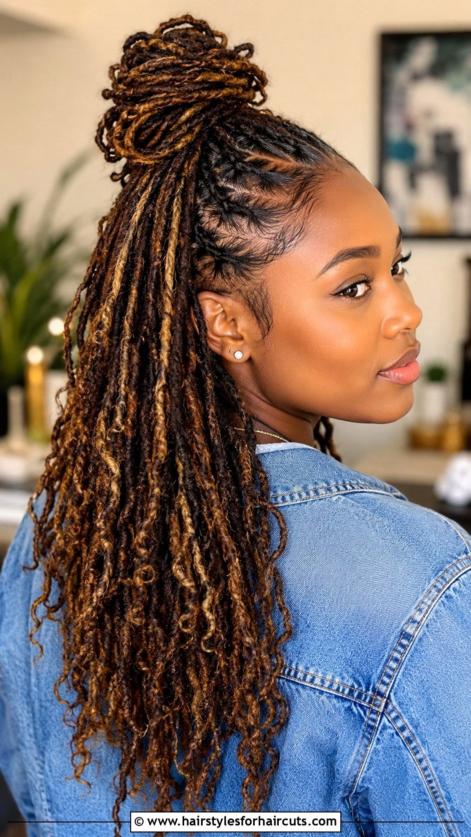 Halo Braid Locs - 25 hairstyles over locs - 25 hairstyles over locs