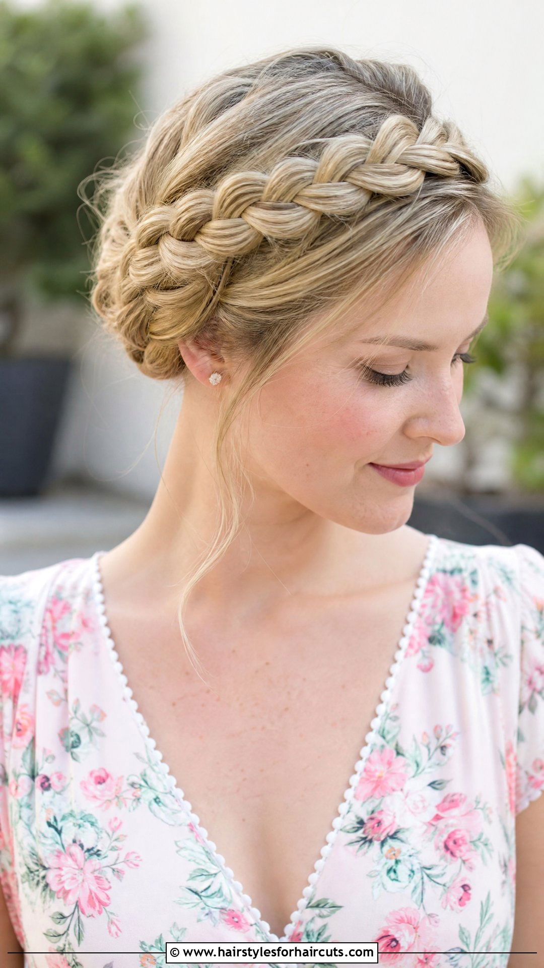 Halo Braid Updo - 25 easter hairstyles for long hair - 25 easter hairstyles for long hair