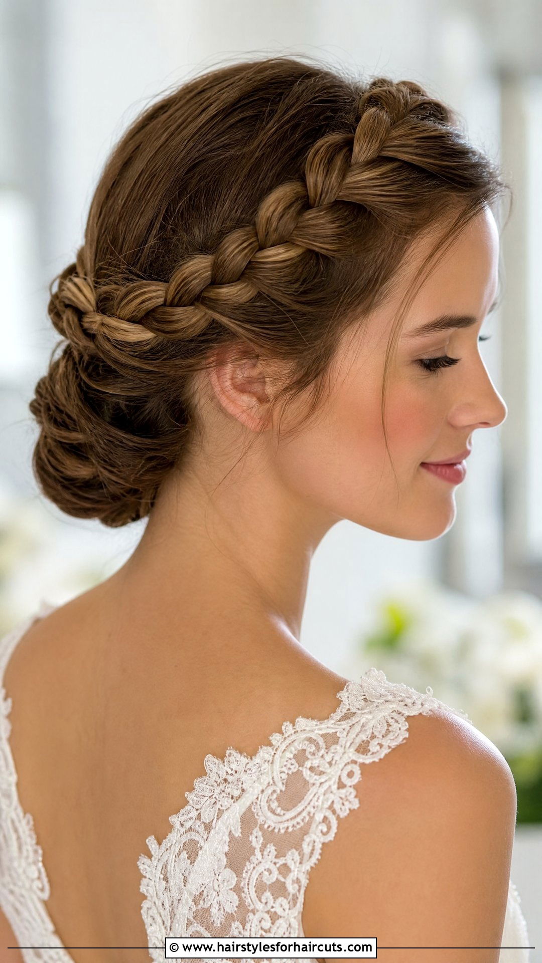 Halo Braid Updo - 25 hairstyles with a braid - 25 hairstyles with a braid