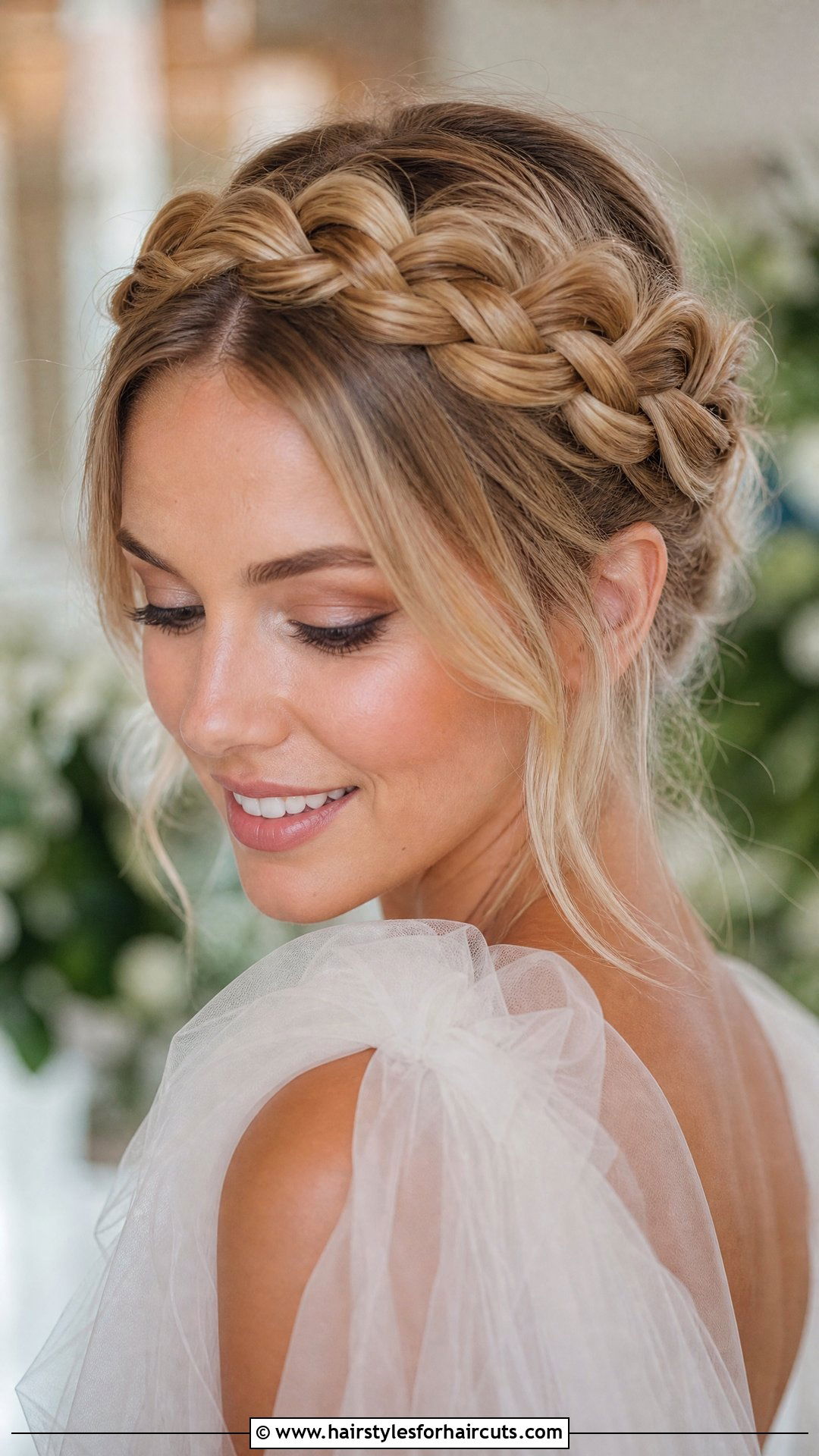 Halo Braid Wedding Hairstyle - 25 wedding hairstyles with braids - 25 wedding hairstyles with braids