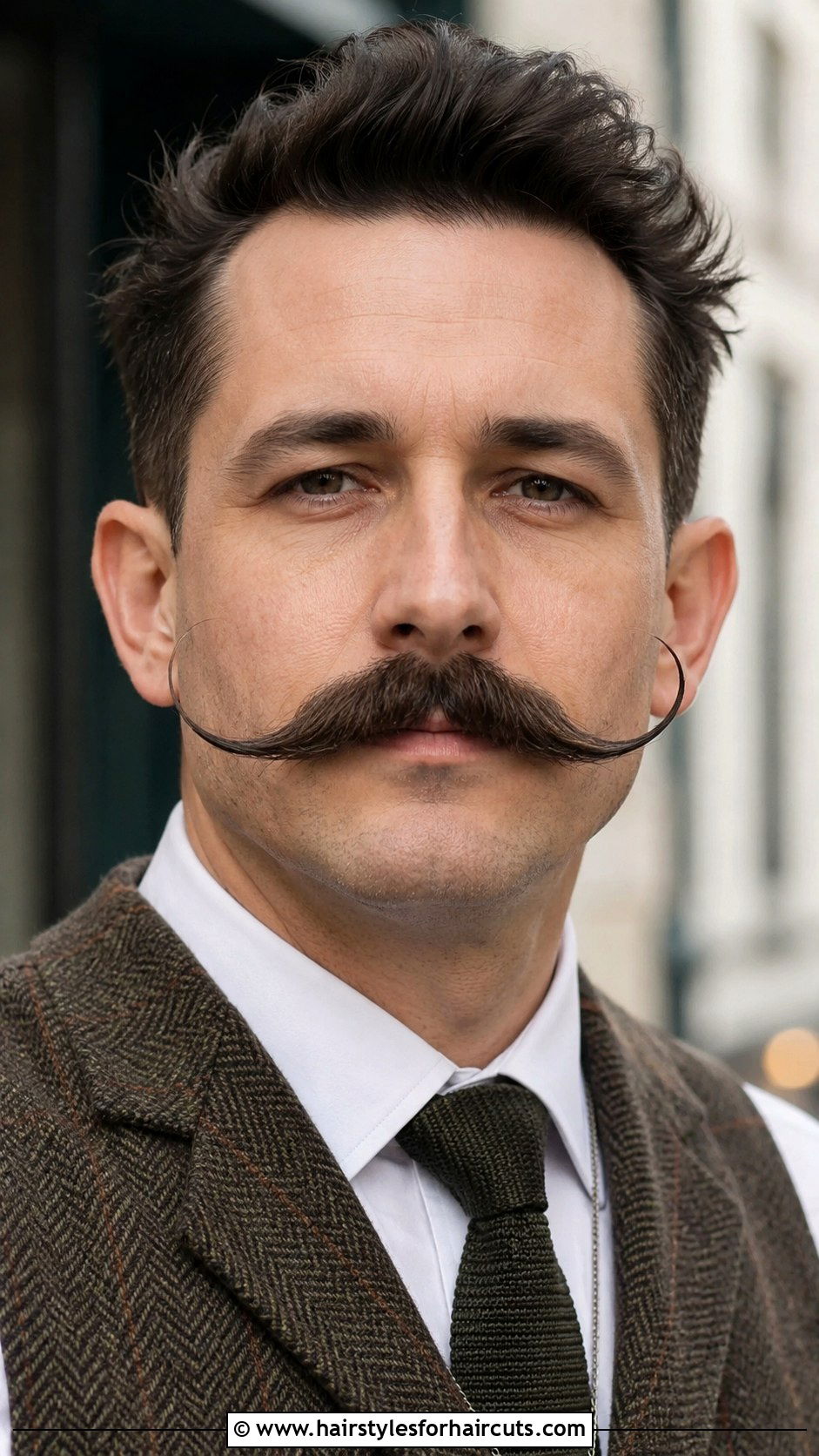 Handlebar Mustache - 25 facial hairstyles chart - 25 facial hairstyles chart