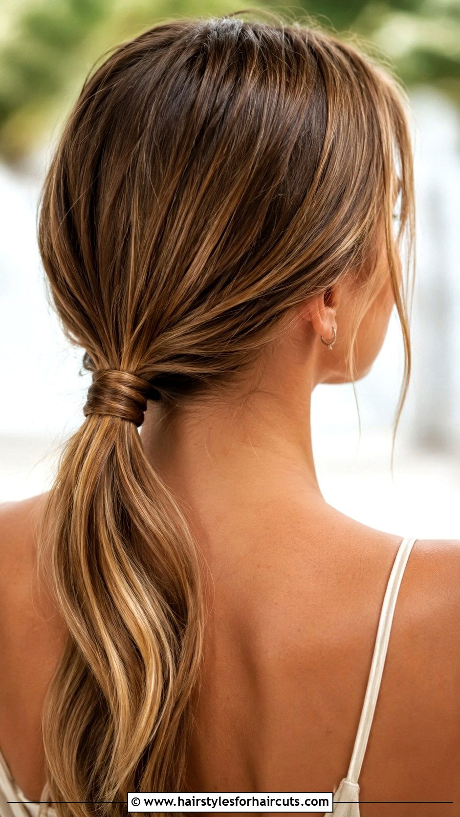 Hawaiian Style Low Ponytail With Wrap - 25 easy hawaiian hairstyles for long hair - 25 easy hawaiian hairstyles for long hair