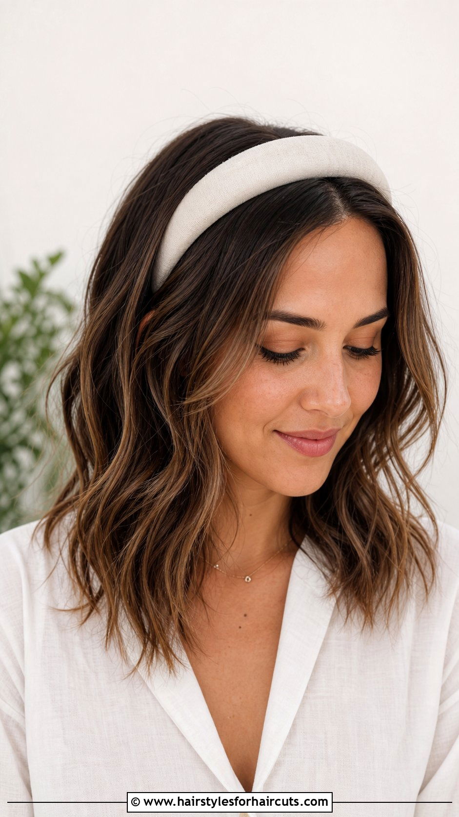 Headband With Loose Waves - 25 headband hairstyles for medium hair - 25 headband hairstyles for medium hair