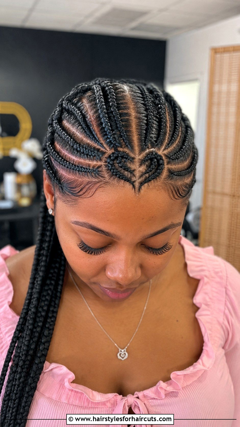 Heart Part Cornrows - 25 cornrows hairstyles with natural hair - 25 cornrows hairstyles with natural hair