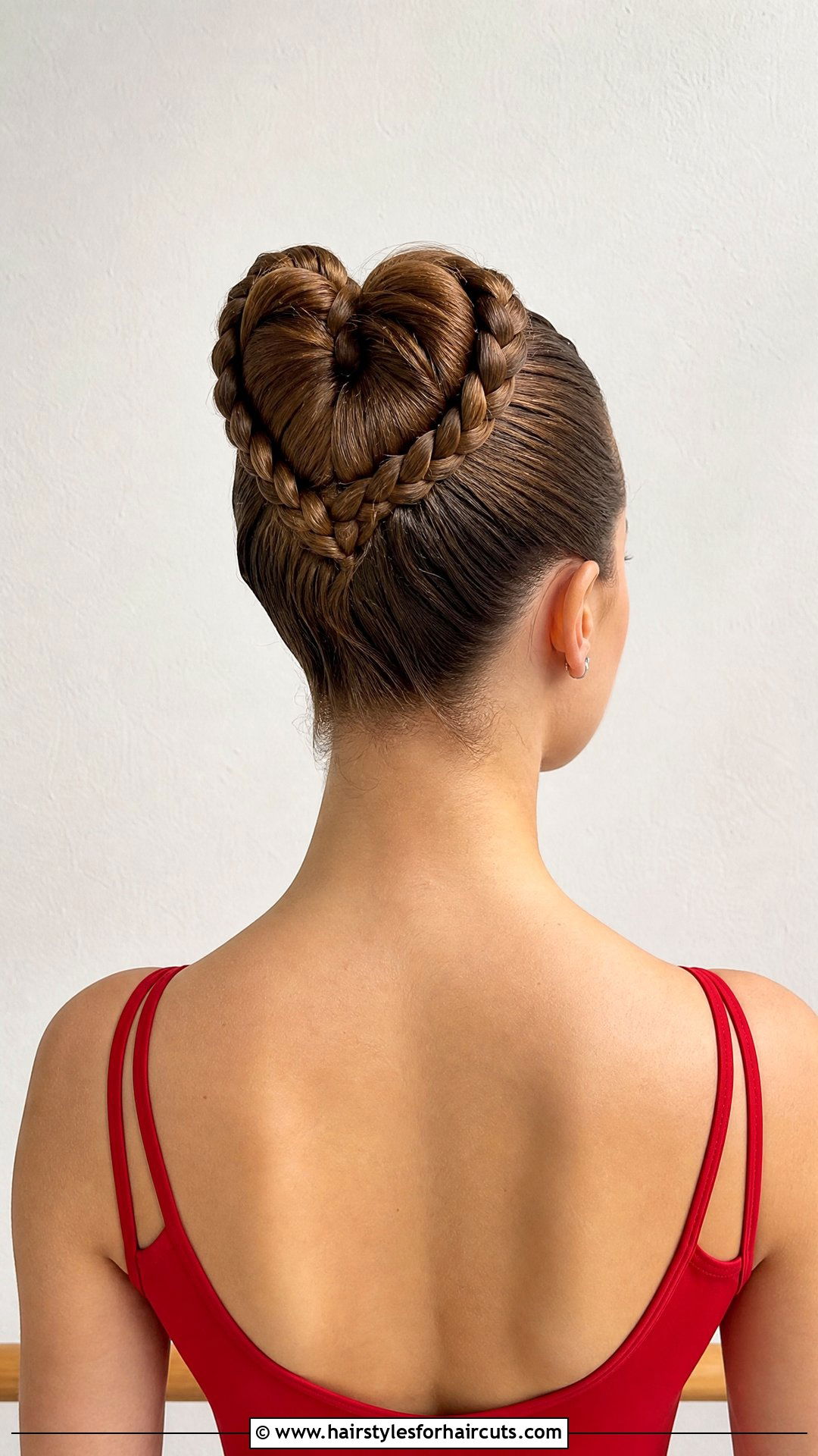 Heart Shaped Ballet Braid Bun - 25 ballet hairstyles for long hair - 25 ballet hairstyles for long hair