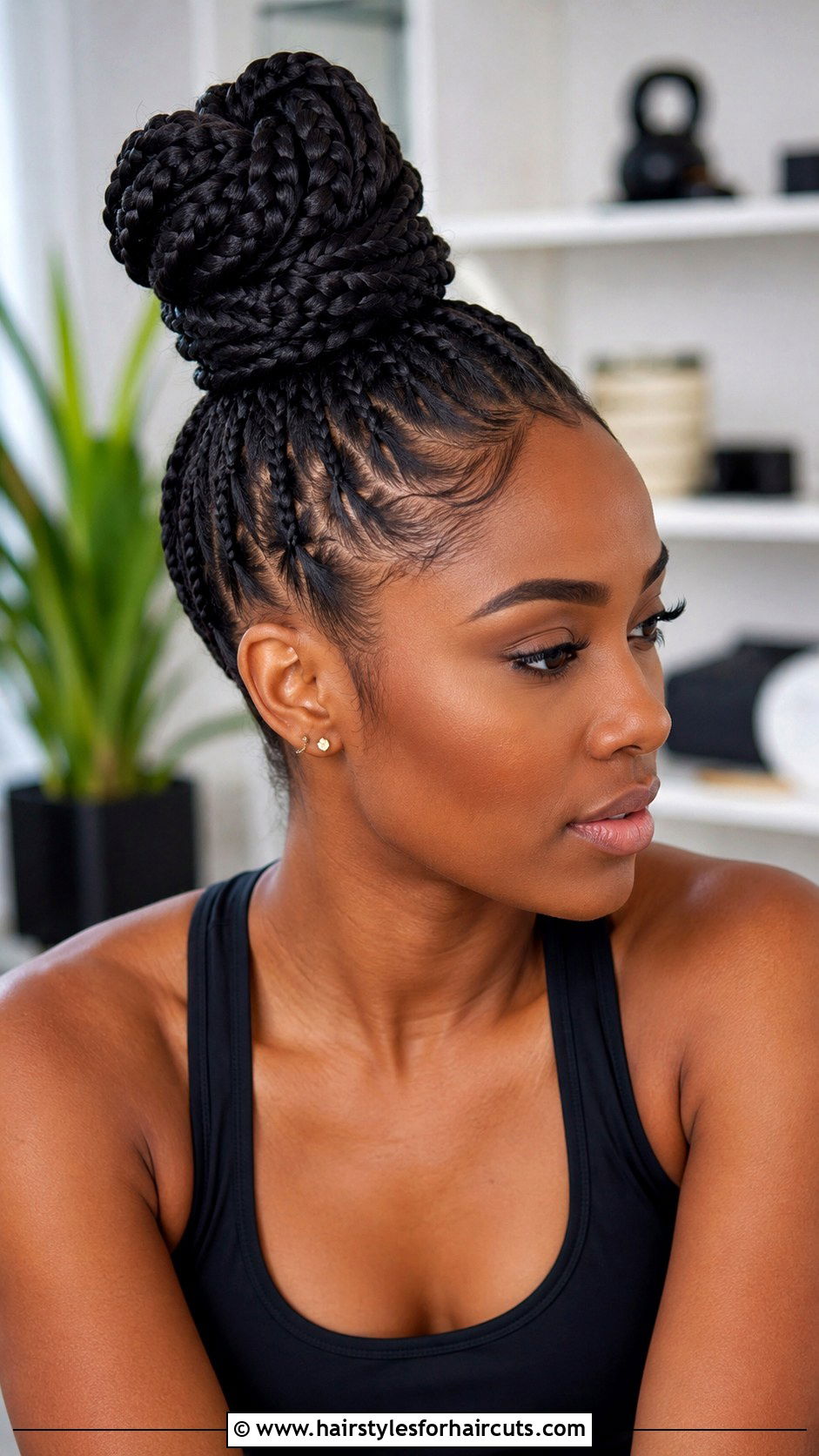 High Braided Topknot - 25 cute hairstyles for long straight hair - 25 cute hairstyles for long straight hair