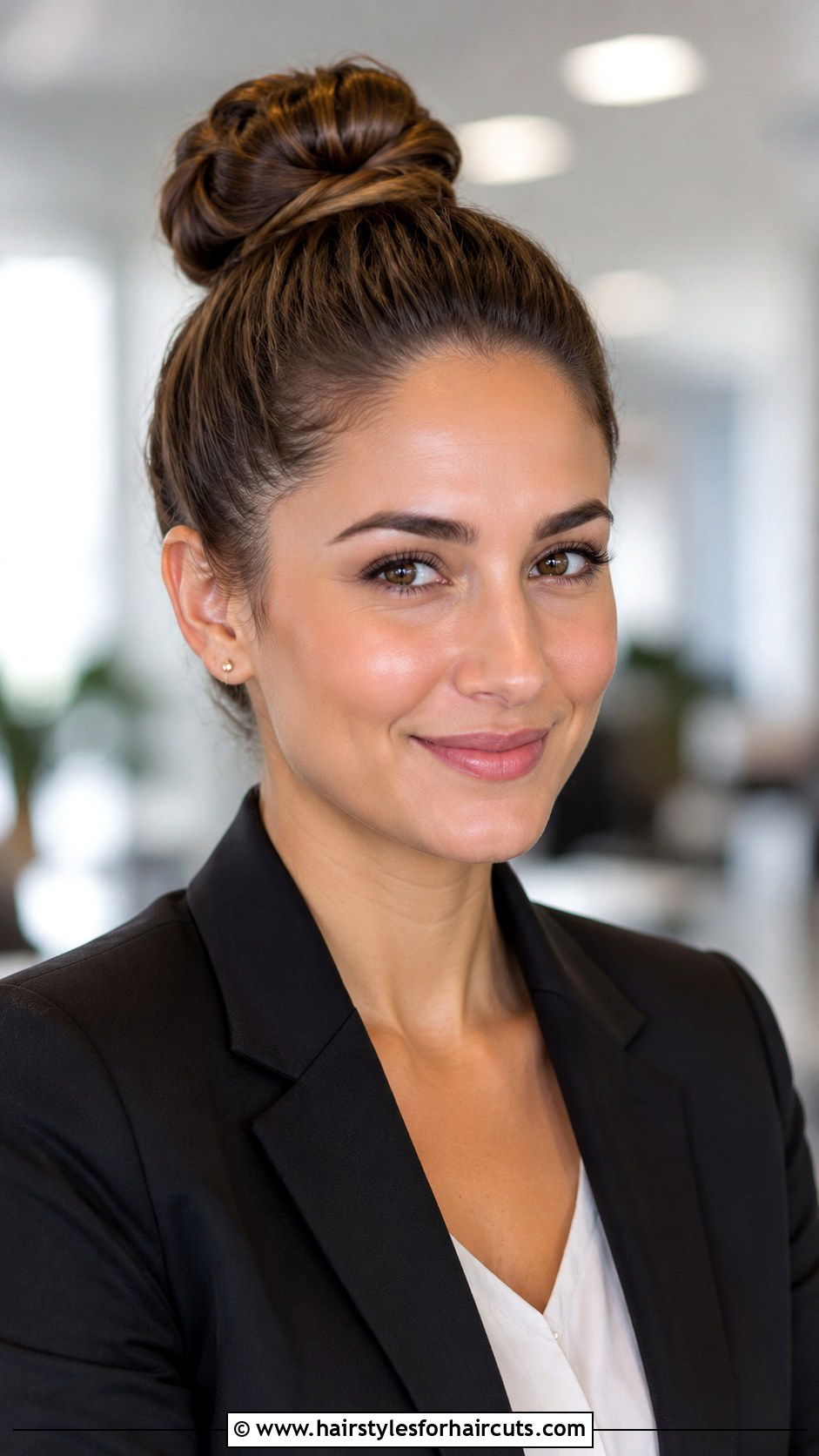 High Bun Medium Hair Office - 25 work hairstyles for medium hair - 25 work hairstyles for medium hair