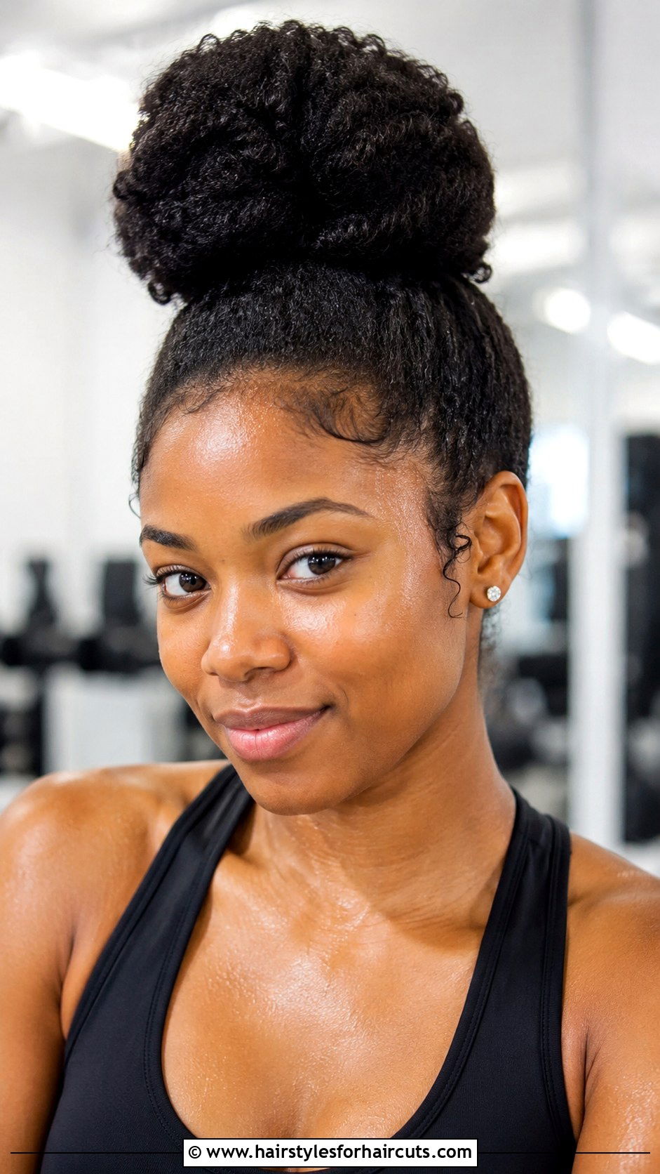 High Bun Natural Hair - 25 easy natural hairstyles - 25 easy natural hairstyles