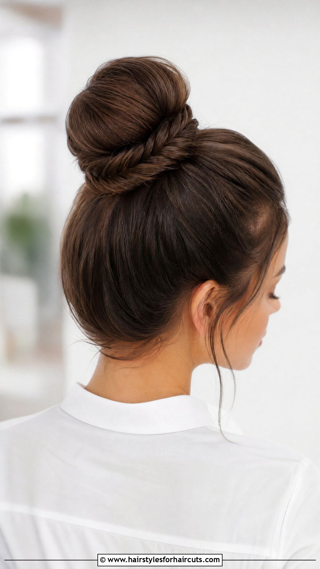 High Bun With Fishtail Braid Detail - 25 fishtail braid hairstyles for black hair - 25 fishtail braid hairstyles for black hair