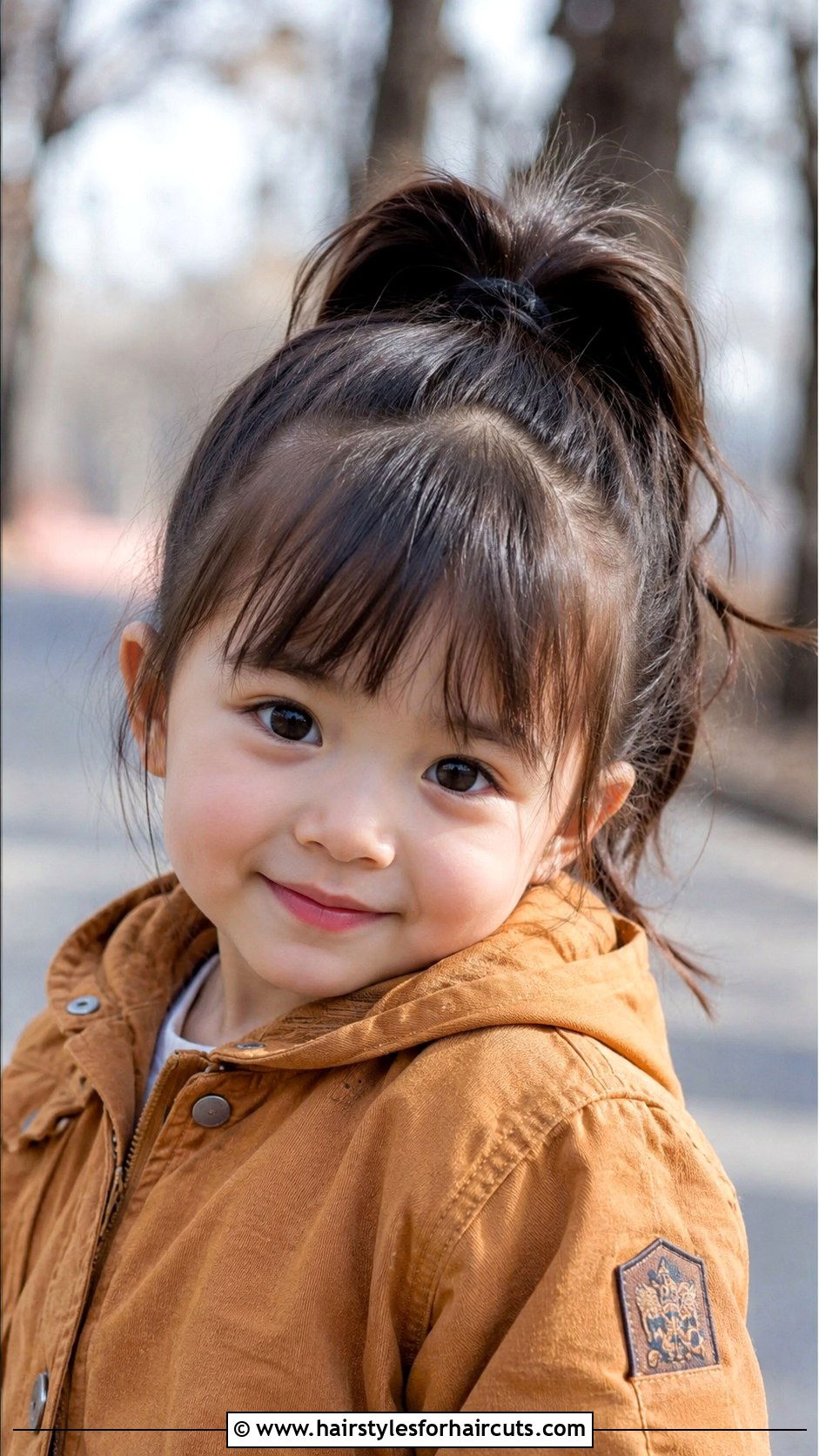 High Ponytail With Bangs - 25 long hair toddler hairstyles - 25 long hair toddler hairstyles