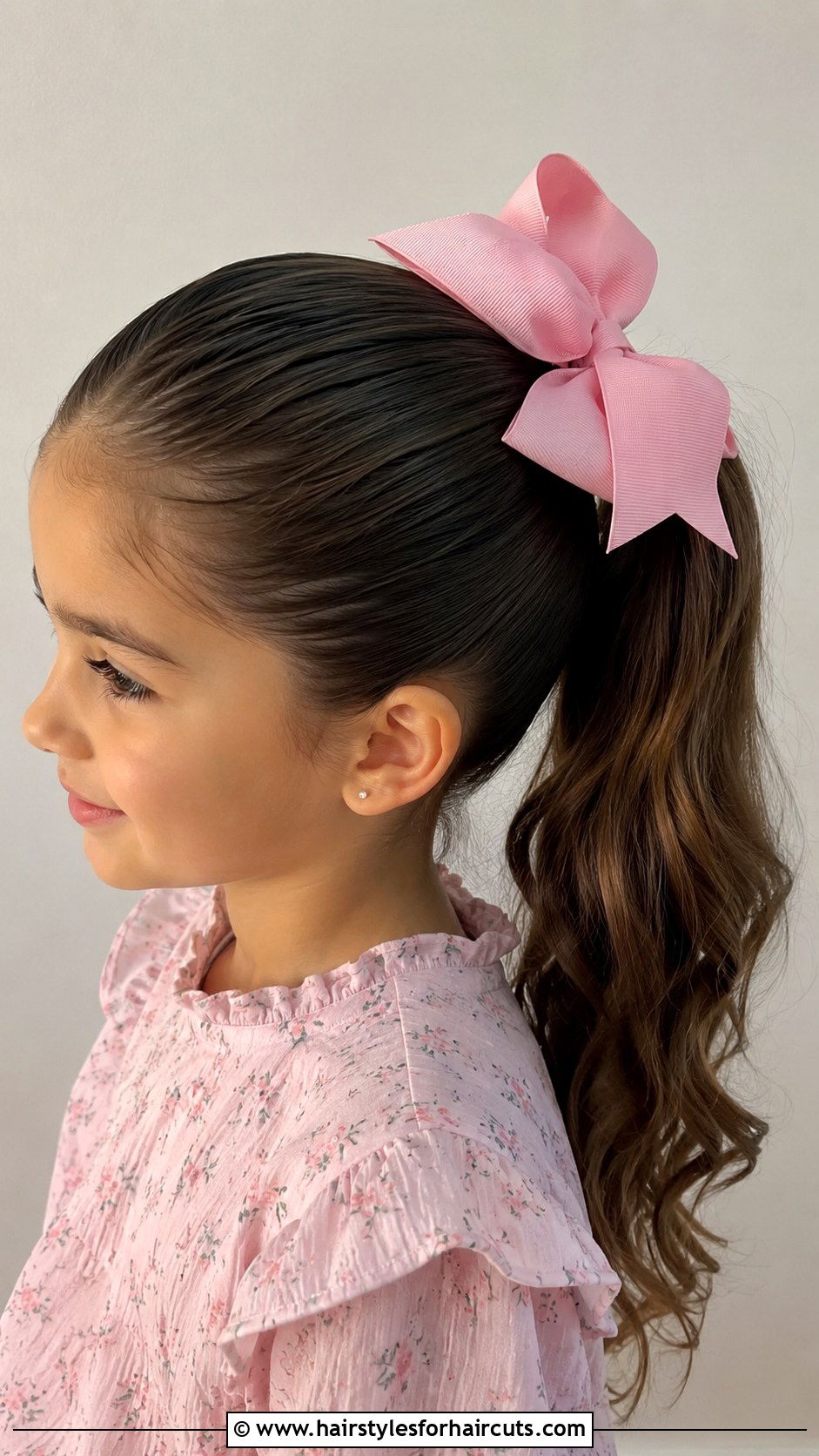 High Ponytail With Bow Hairstyle - 25 3 year old hairstyles - 25 3 year old hairstyles