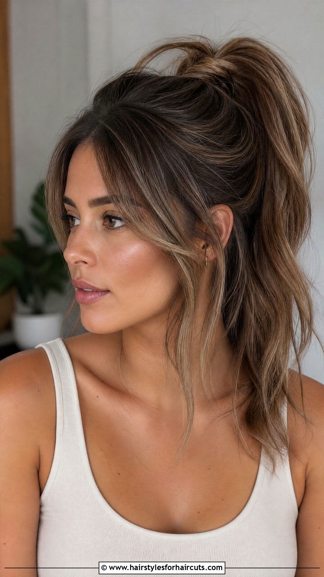 High Ponytail With Face Framing Layers - 25 high ponytail hairstyles - 25 high ponytail hairstyles