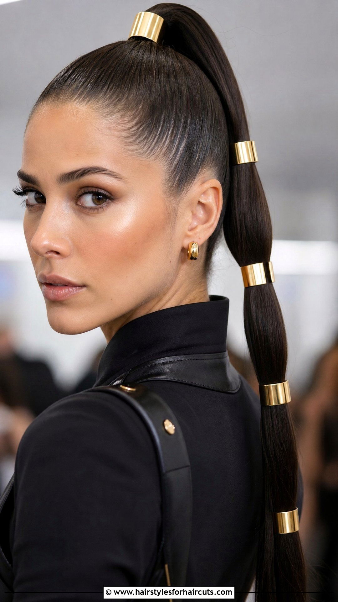 High Ponytail With Hair Cuffs - 25 hairstyles with hair accessories - 25 hairstyles with hair accessories