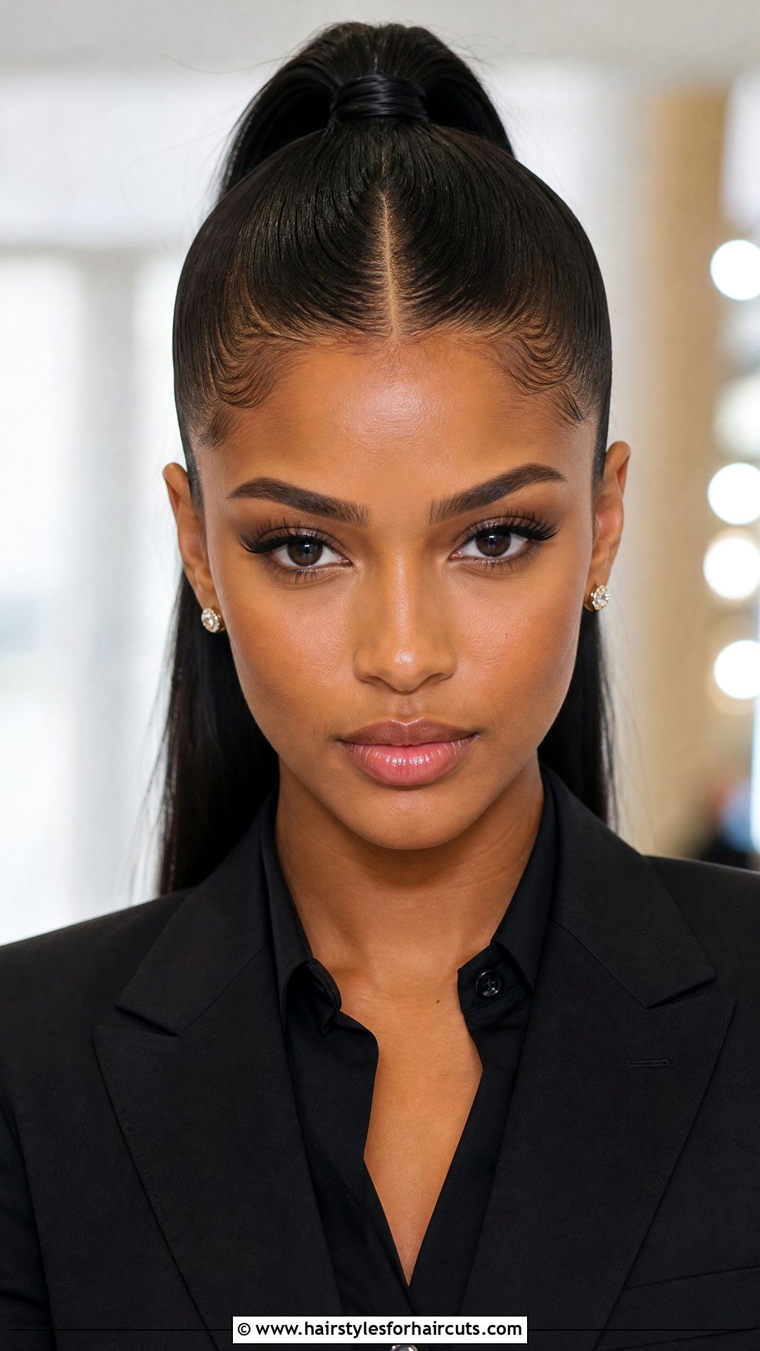High Ponytail With Middle Part - 25 high pony hairstyles - 25 high pony hairstyles