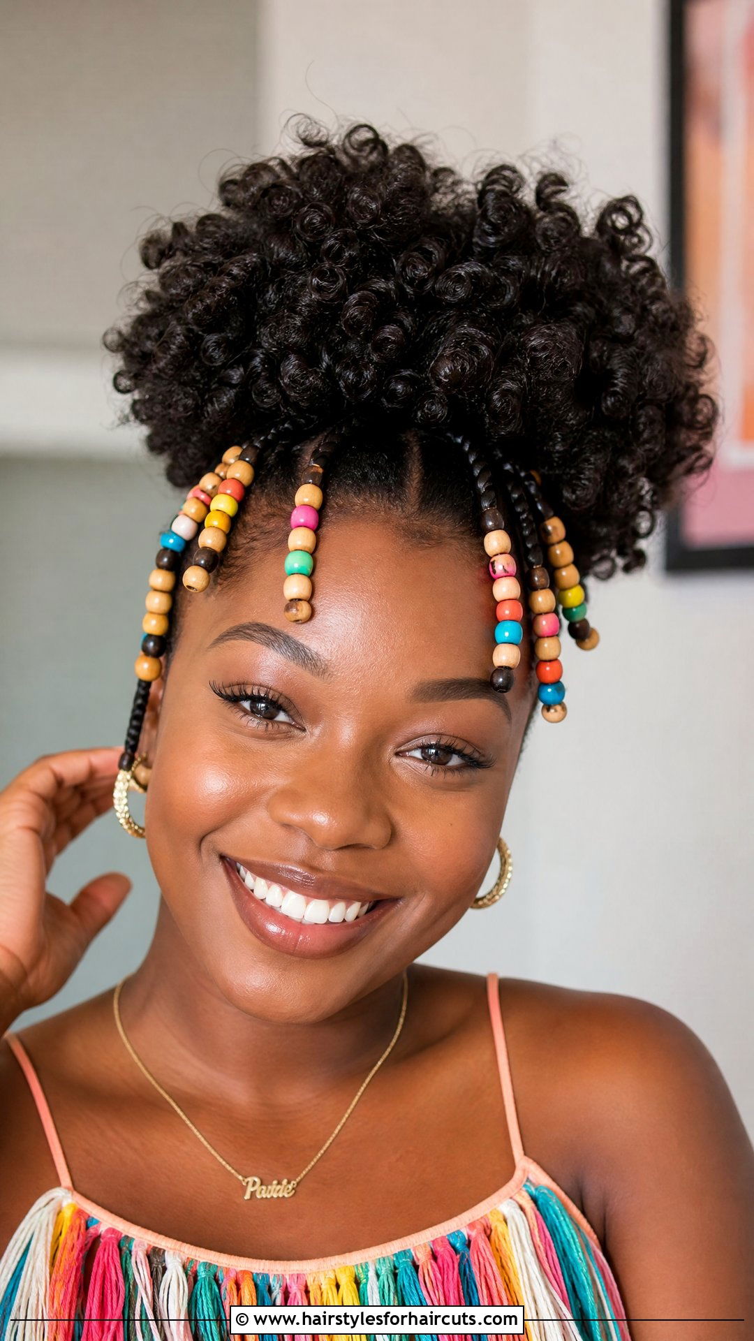 High Puff With Beads - 25 high puff hairstyles for natural hair - 25 high puff hairstyles for natural hair