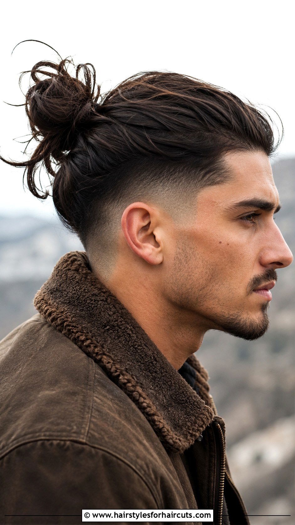 High Taper Fade Messy Ponytail - 25 bun haircuts ponytail long hair taper fade - 25 bun haircuts ponytail long hair taper fade