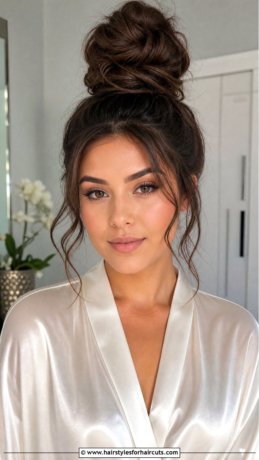 High Top Knot With Face Framing Strands - 25 80s hairstyles for women - 25 80s hairstyles for women