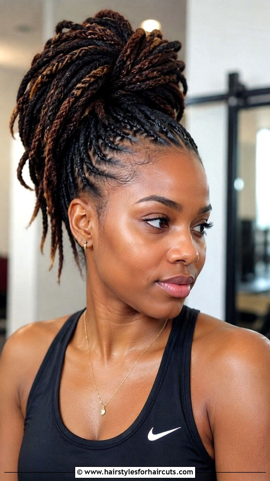 High Top Loc Ponytail - 25 hairstyles over locs - 25 hairstyles over locs