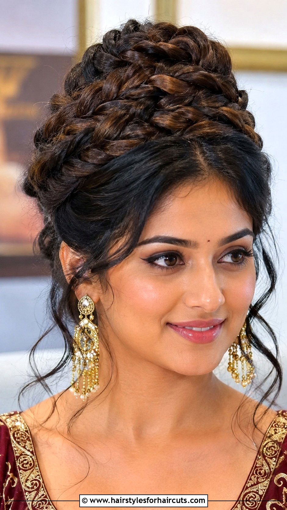 Hive Braided Updo - 25 winter hairstyles for black hair - 25 winter hairstyles for black hair