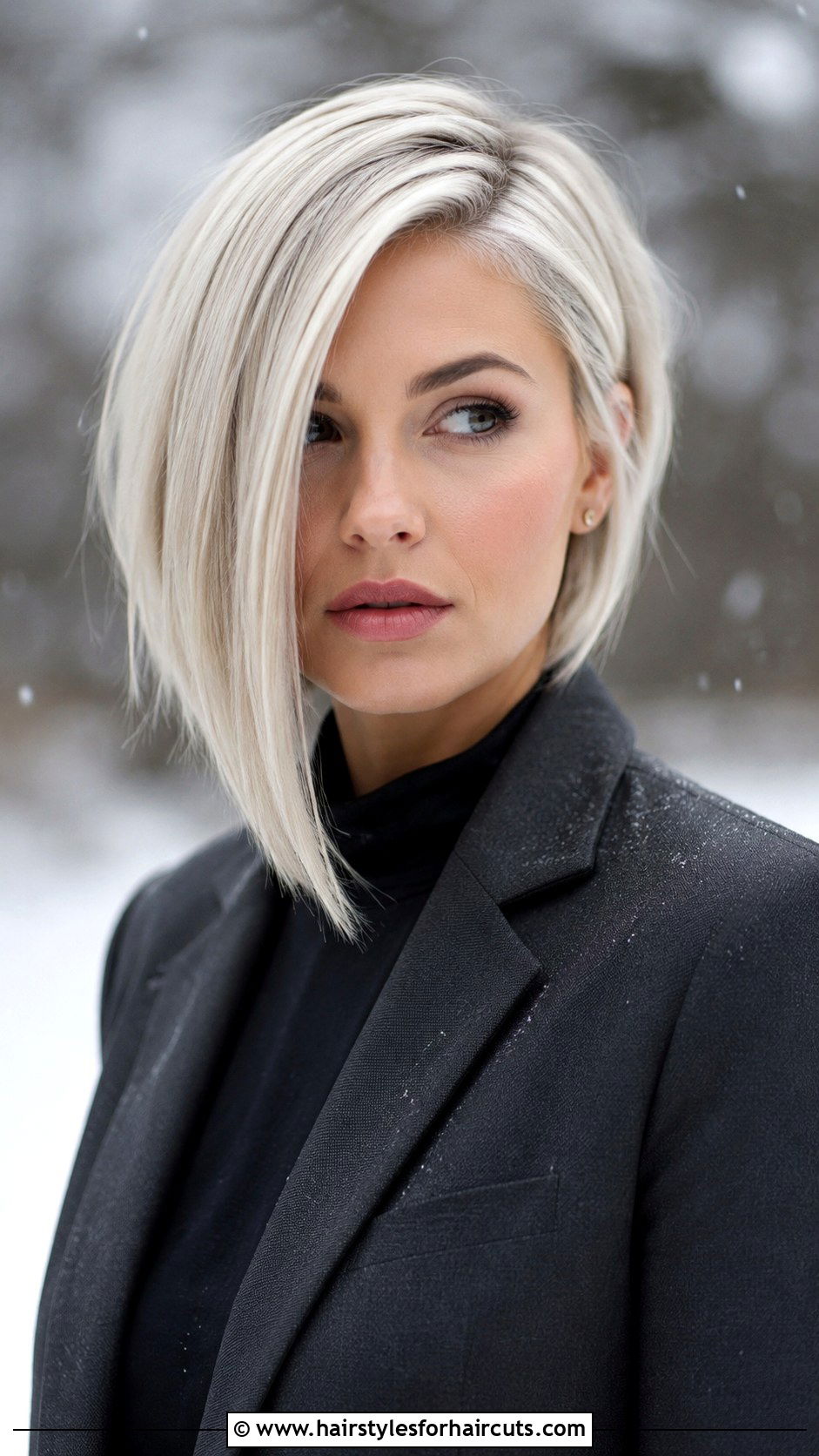 Icy Blonde Asymmetrical Bob - 25 blonde hairstyles - 25 blonde hairstyles