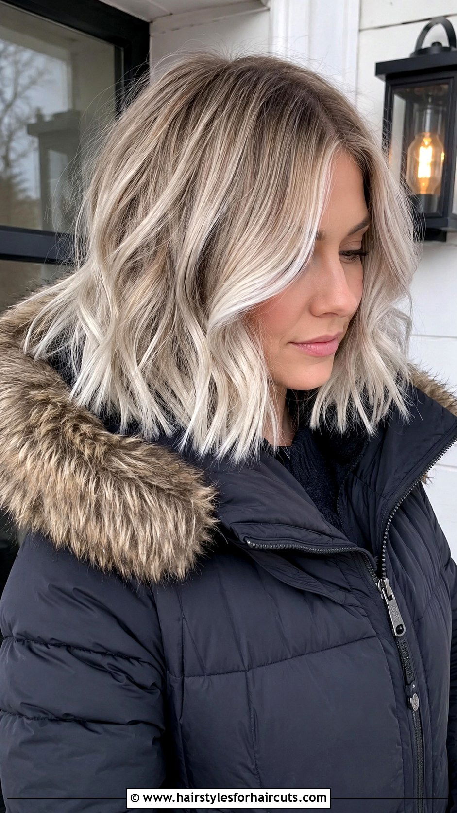Icy Blonde Balayage Textured Lob - 25 balayage hairstyles - 25 balayage hairstyles