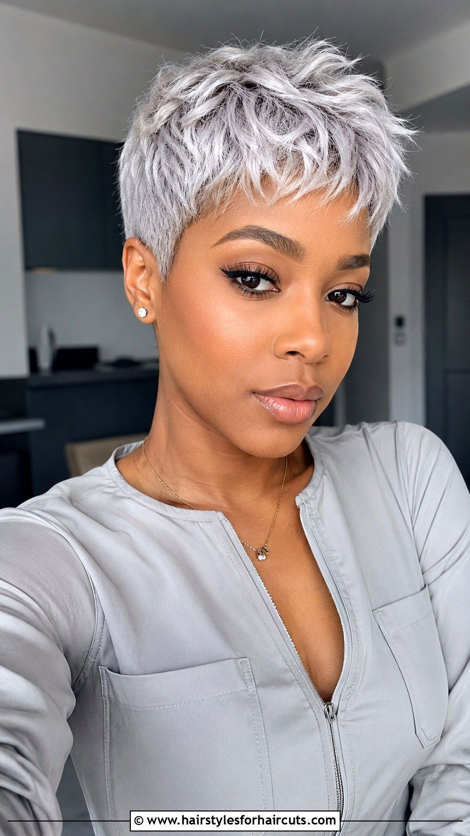 Icy Blonde Pixie Cut - 25 blonde short haircuts for black ladies - 25 blonde short haircuts for black ladies