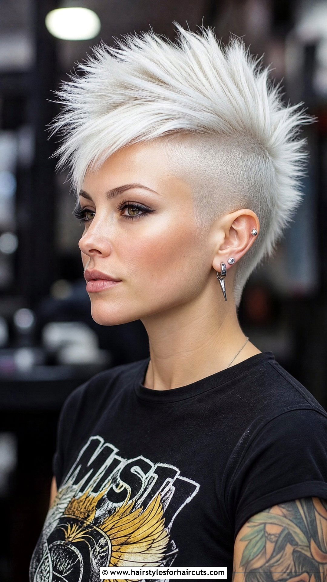 Icy White Mohawk Haircut - 25 white hairstyles - 25 white hairstyles
