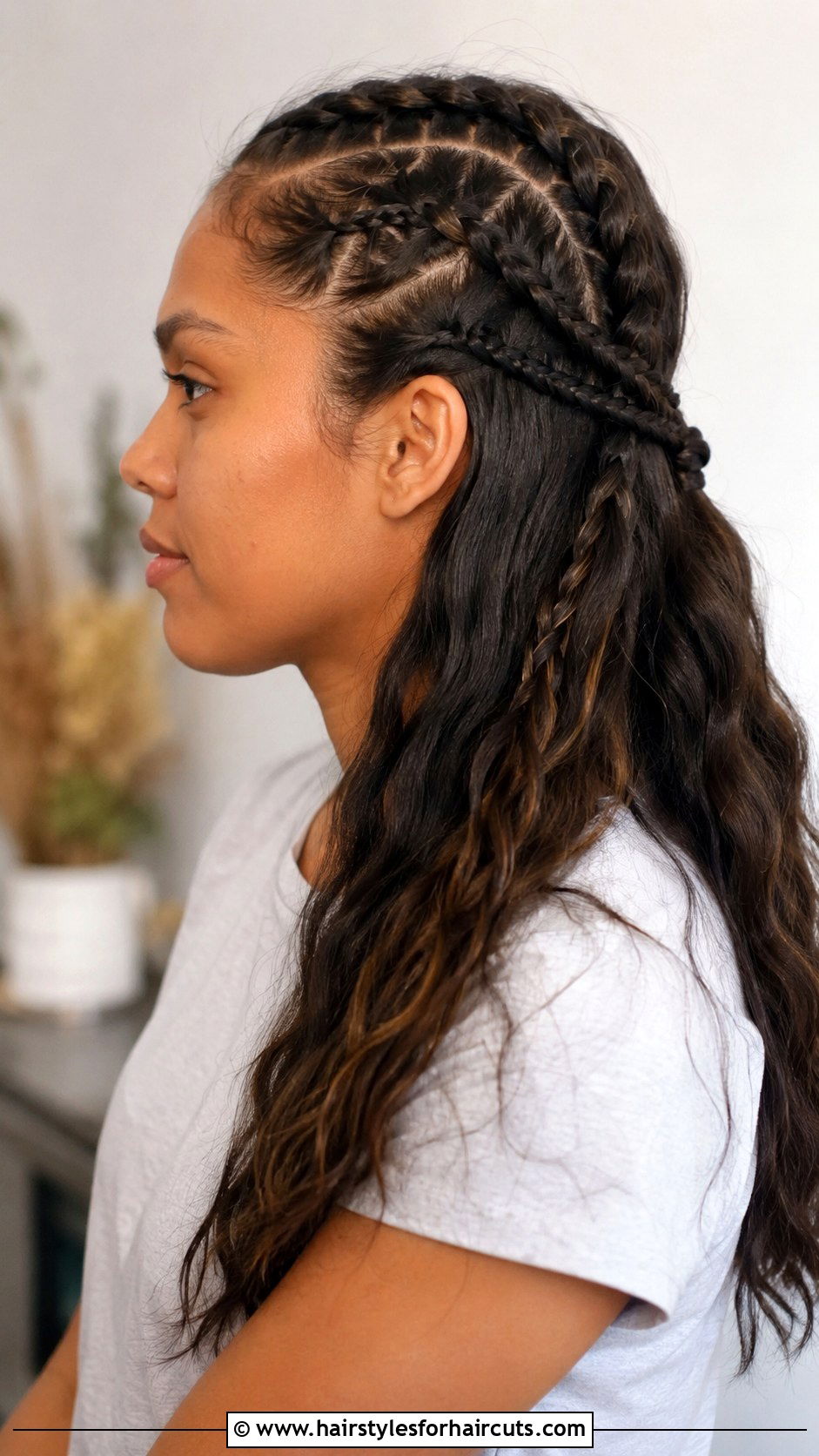 Indigenous Half Up Half Down Braids - 25 native hairstyles - 25 native hairstyles