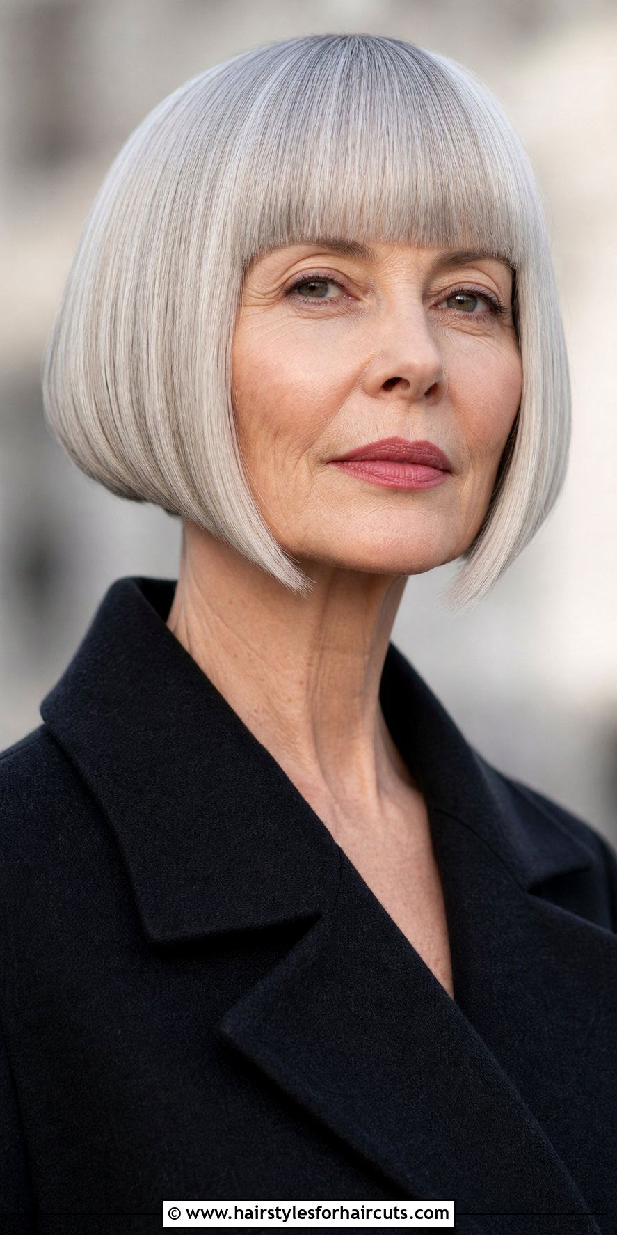 Inverted Bob With Blunt Bangs - 25 hairstyles with bangs for older women - 25 hairstyles with bangs for older women