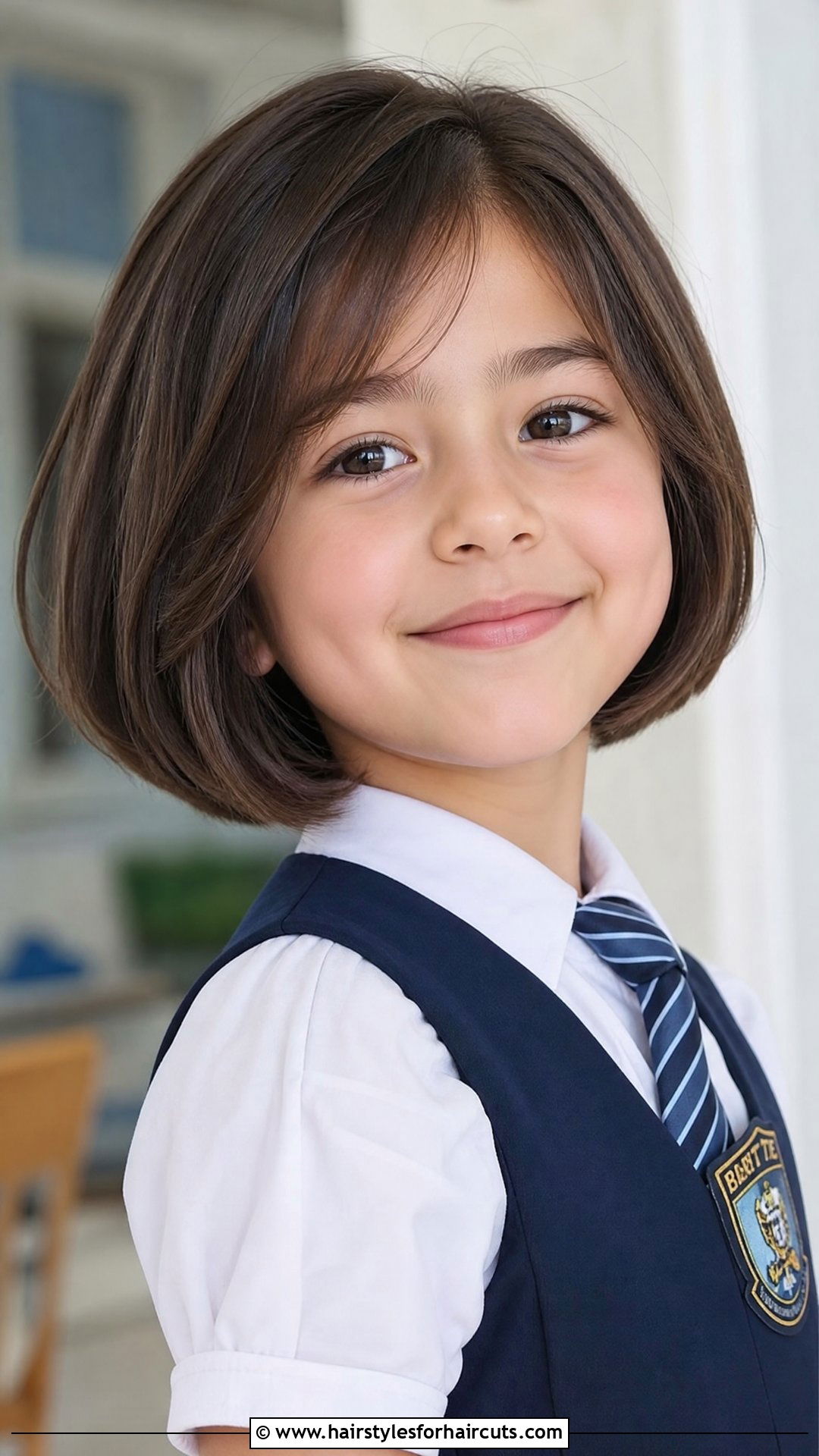 Inverted Bob With Face Framing Layers - 25 hairstyles for little girls with short hair - 25 hairstyles for little girls with short hair