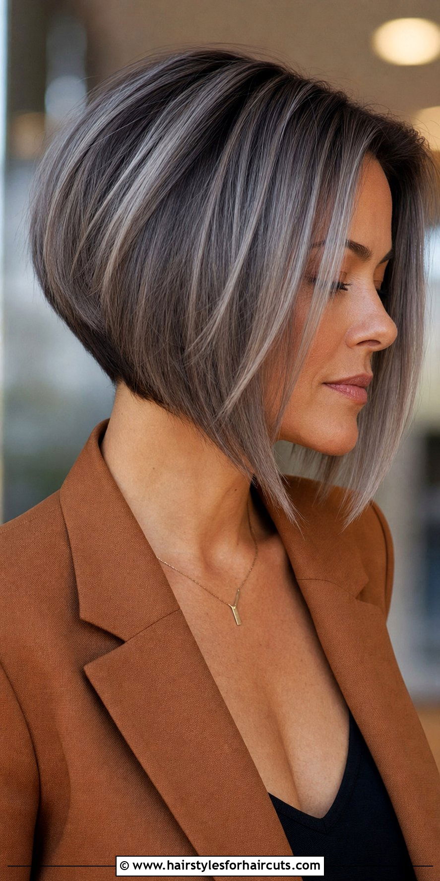 Inverted Gray Bob - 25 bob natural gray hairstyles - 25 bob natural gray hairstyles