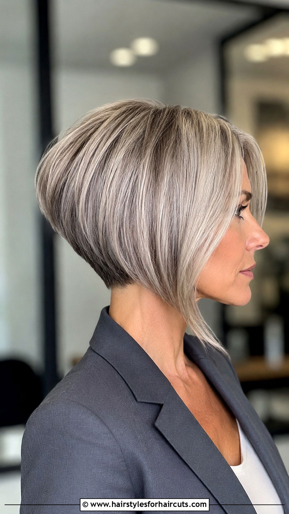 Inverted Grey Bob - 25 bob hairstyles grey hair - 25 bob hairstyles grey hair