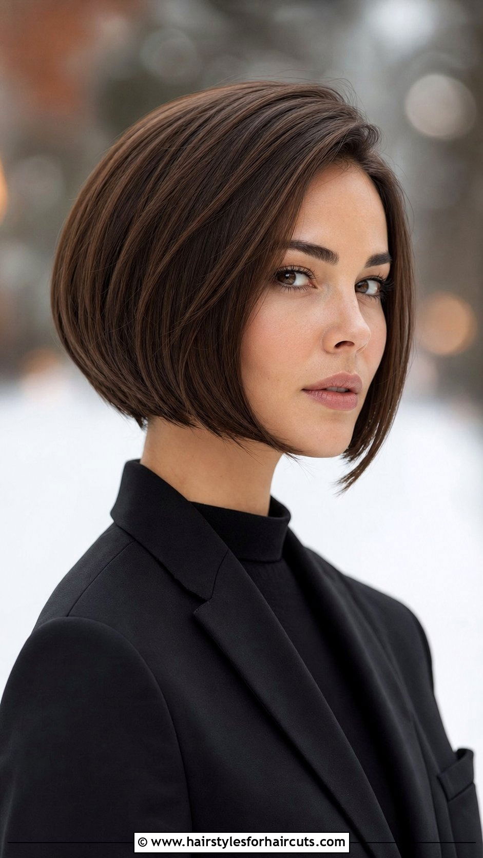 Inverted Short Brown Bob - 25 short brown haircuts - 25 short brown haircuts