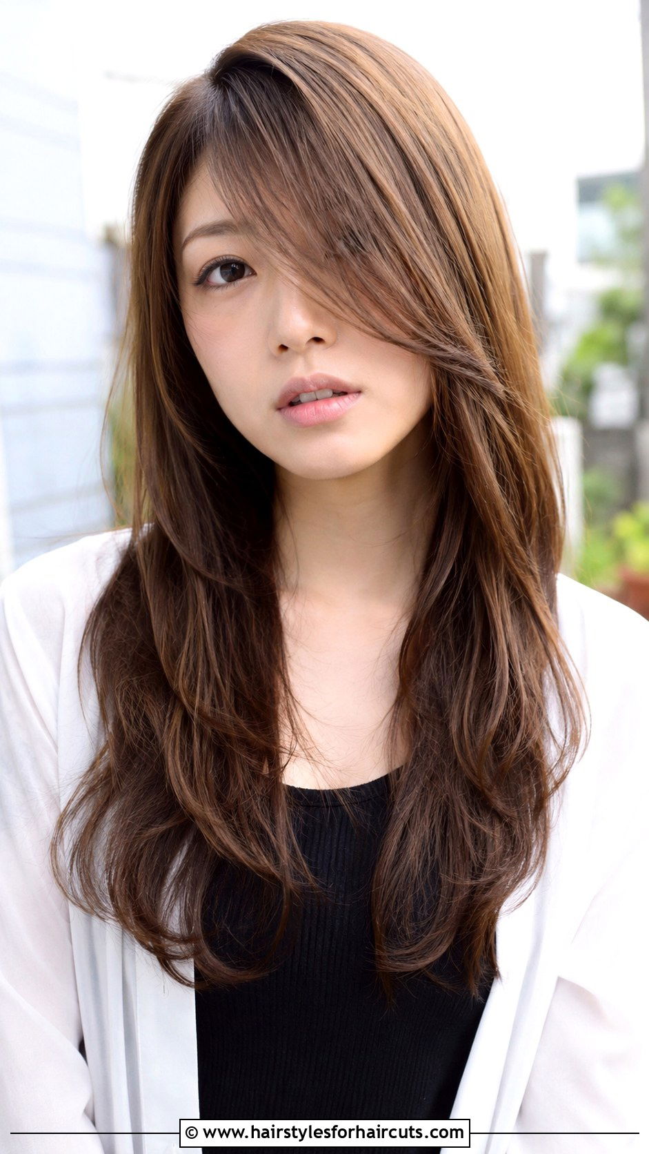 Japanese Long Hair With Side Swept Bangs - 25 japanese long haircuts - 25 japanese long haircuts