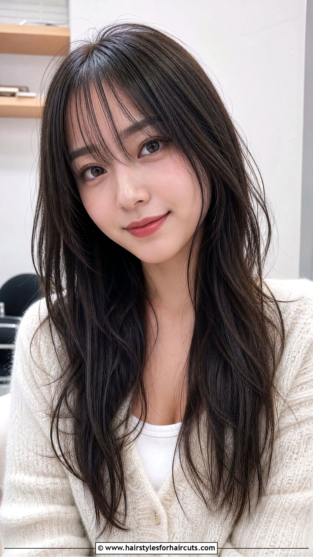 Japanese Long Wispy Bangs Haircut - 25 japanese long hairstyles - 25 japanese long hairstyles