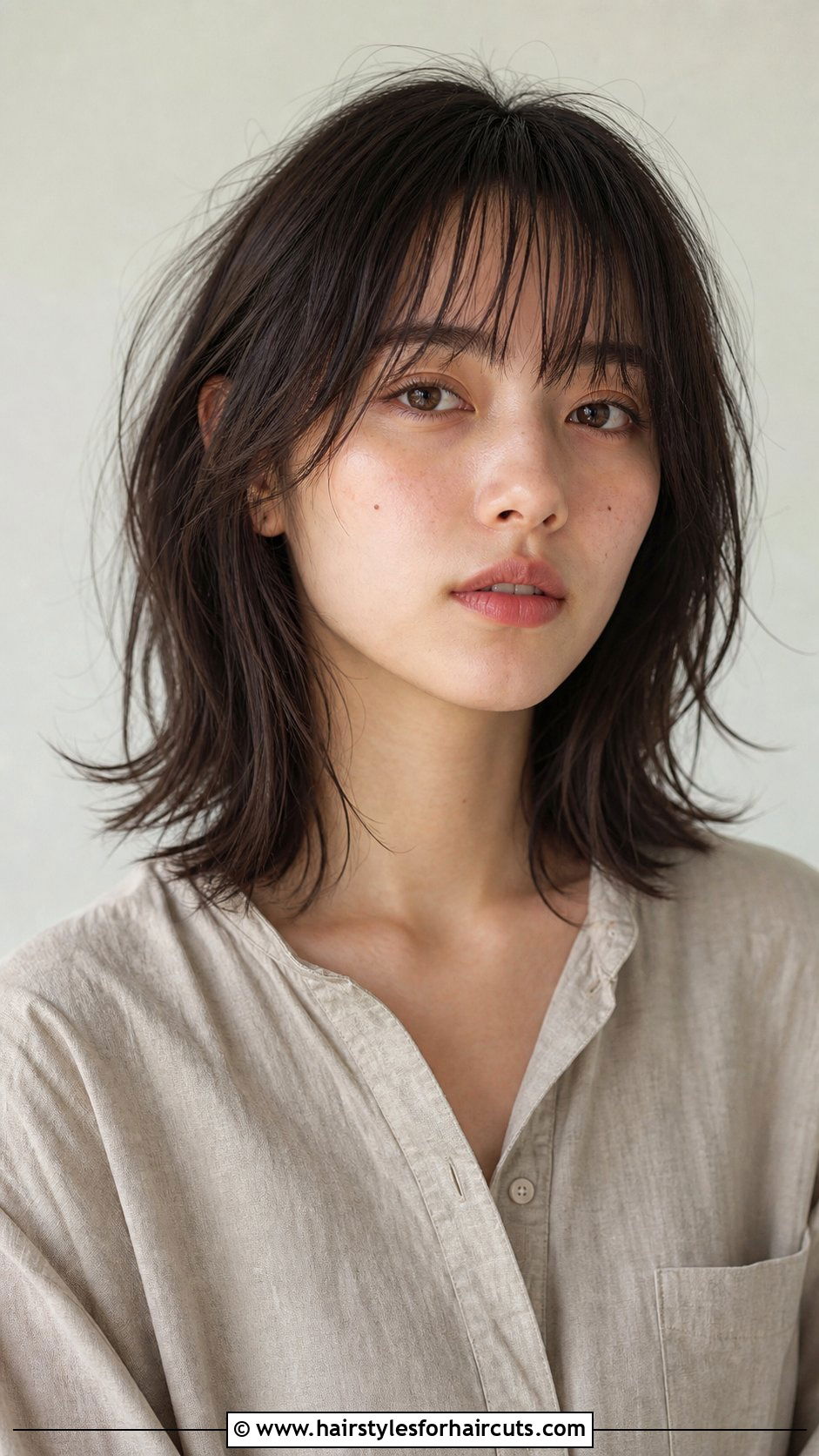 Japanese Textured Fringe Medium Hairstyle - 25 japanese woman hairstyles - 25 japanese woman hairstyles