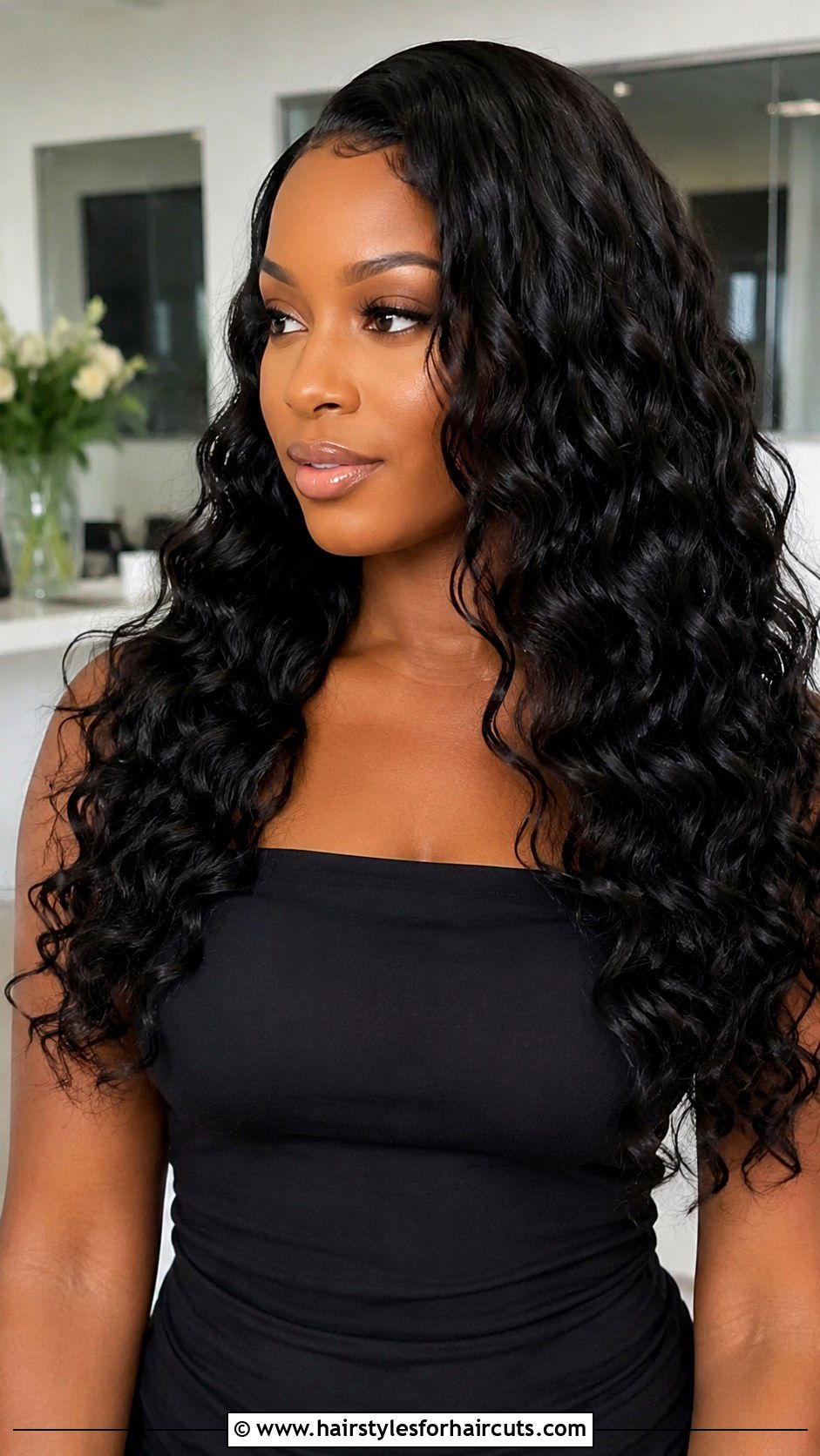 Jet Black Beach Wave Crochet - 25 beach wave crochet hairstyles - 25 beach wave crochet hairstyles