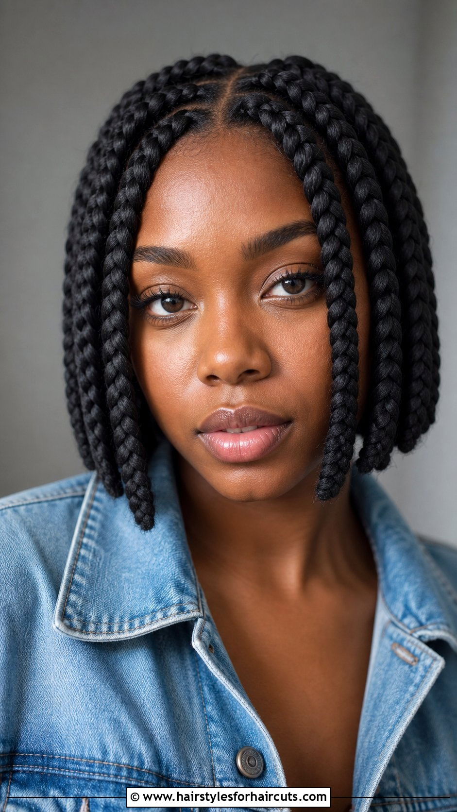 Jumbo Front Braid Bob - 25 front braid hairstyles for black hair - 25 front braid hairstyles for black hair