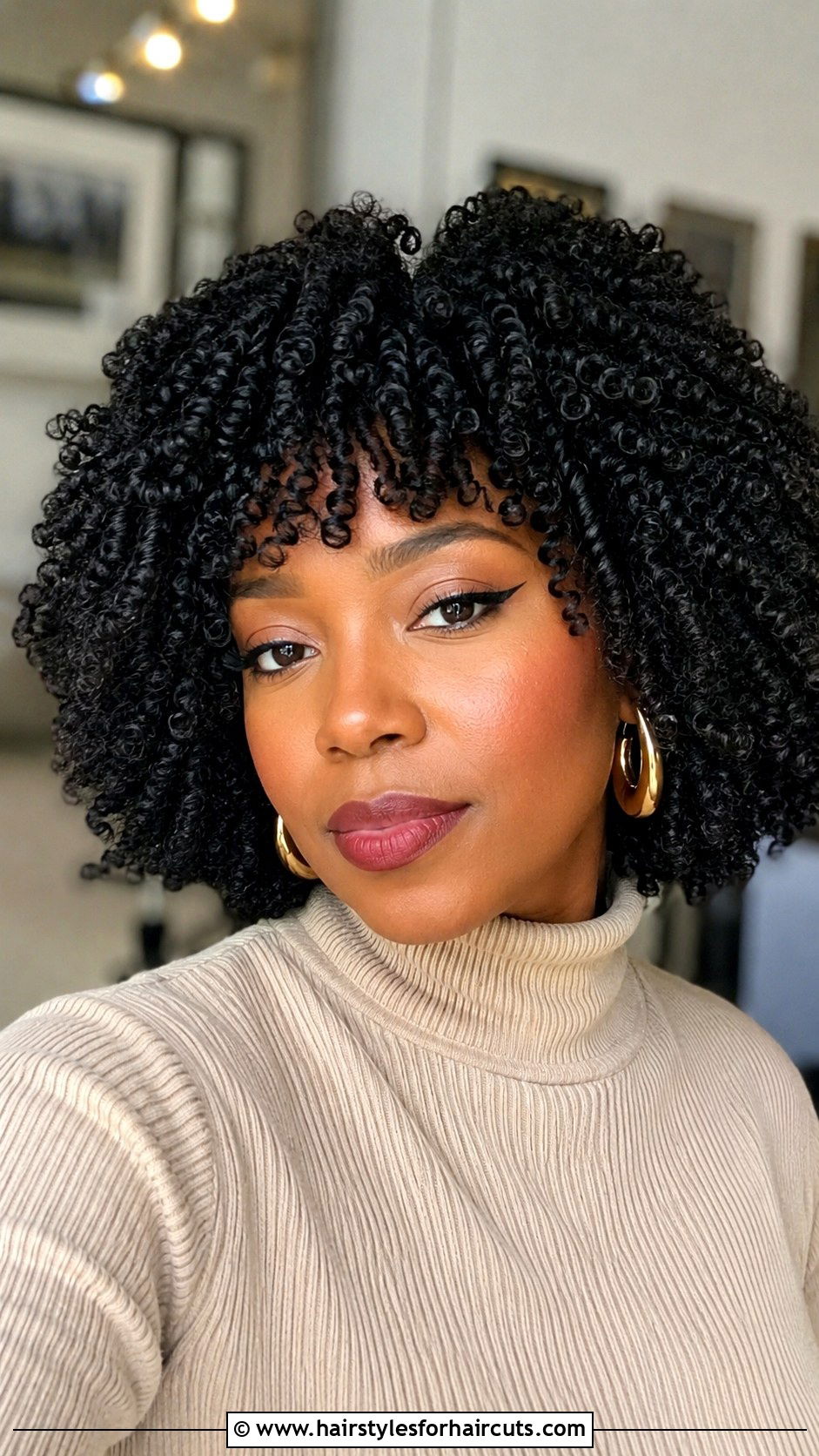 Kinky Curly Crochet Afro With Baby Bangs - 25 curly crochet hairstyles with bangs - 25 curly crochet hairstyles with bangs