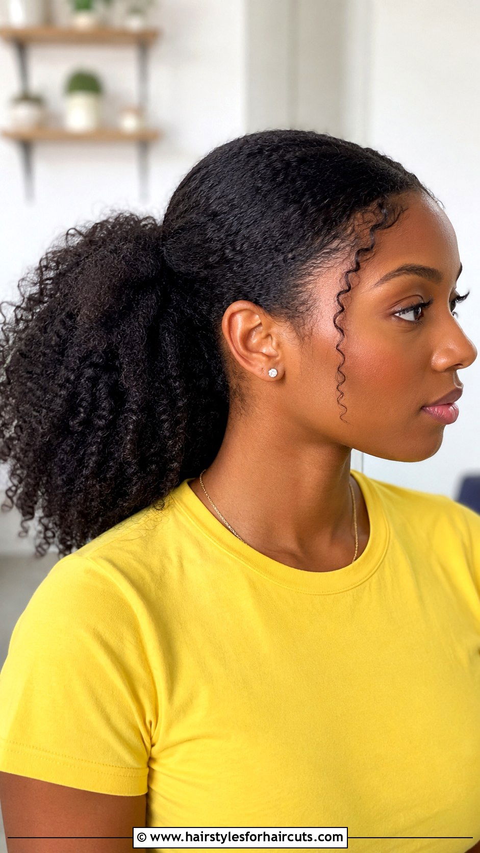 Kinky Curly Low Ponytail - 25 low ponytail hairstyles for black hair - 25 low ponytail hairstyles for black hair