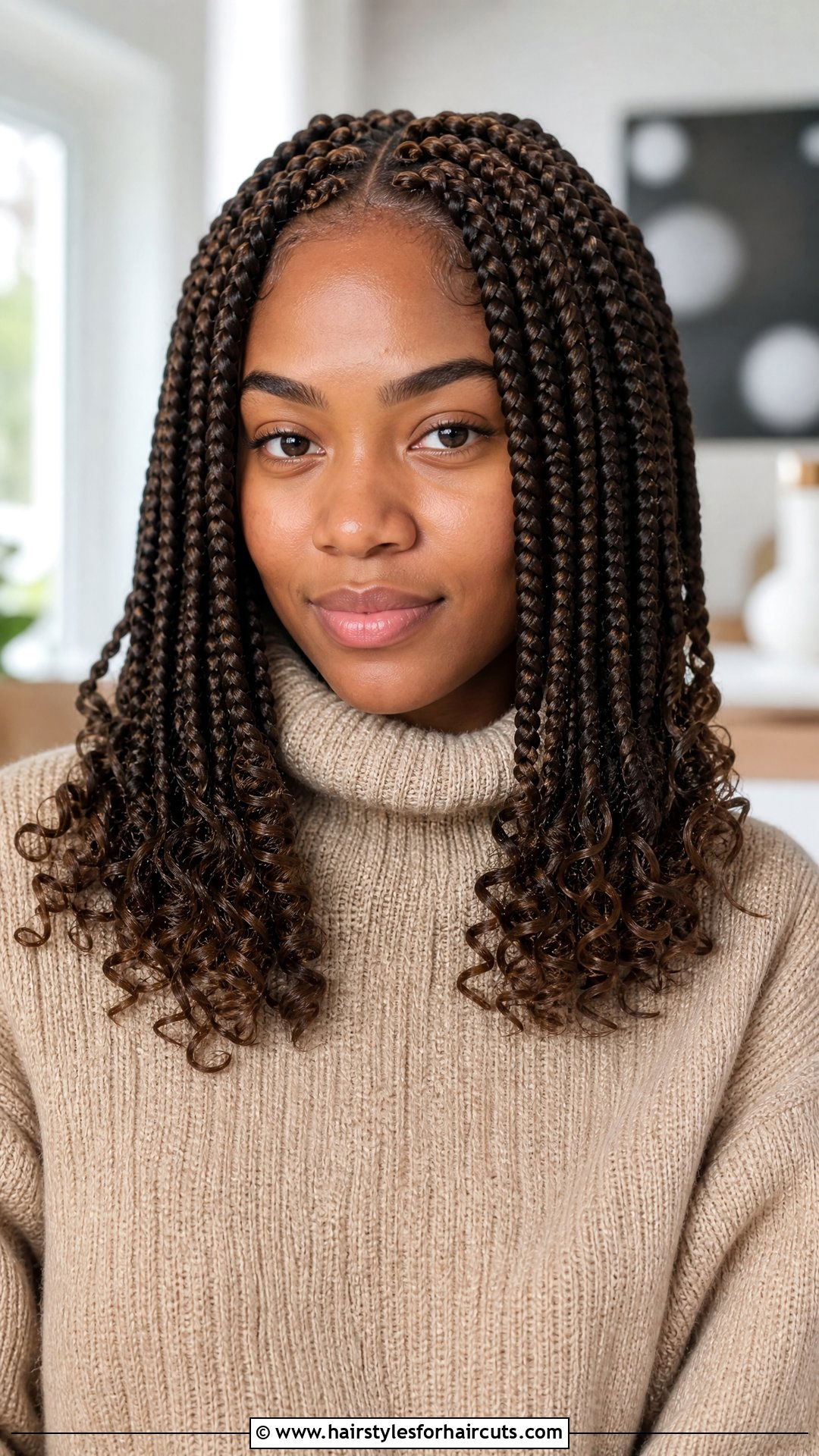 Knotless Box Braids - 25 winter braid hairstyles for black hair - 25 winter braid hairstyles for black hair
