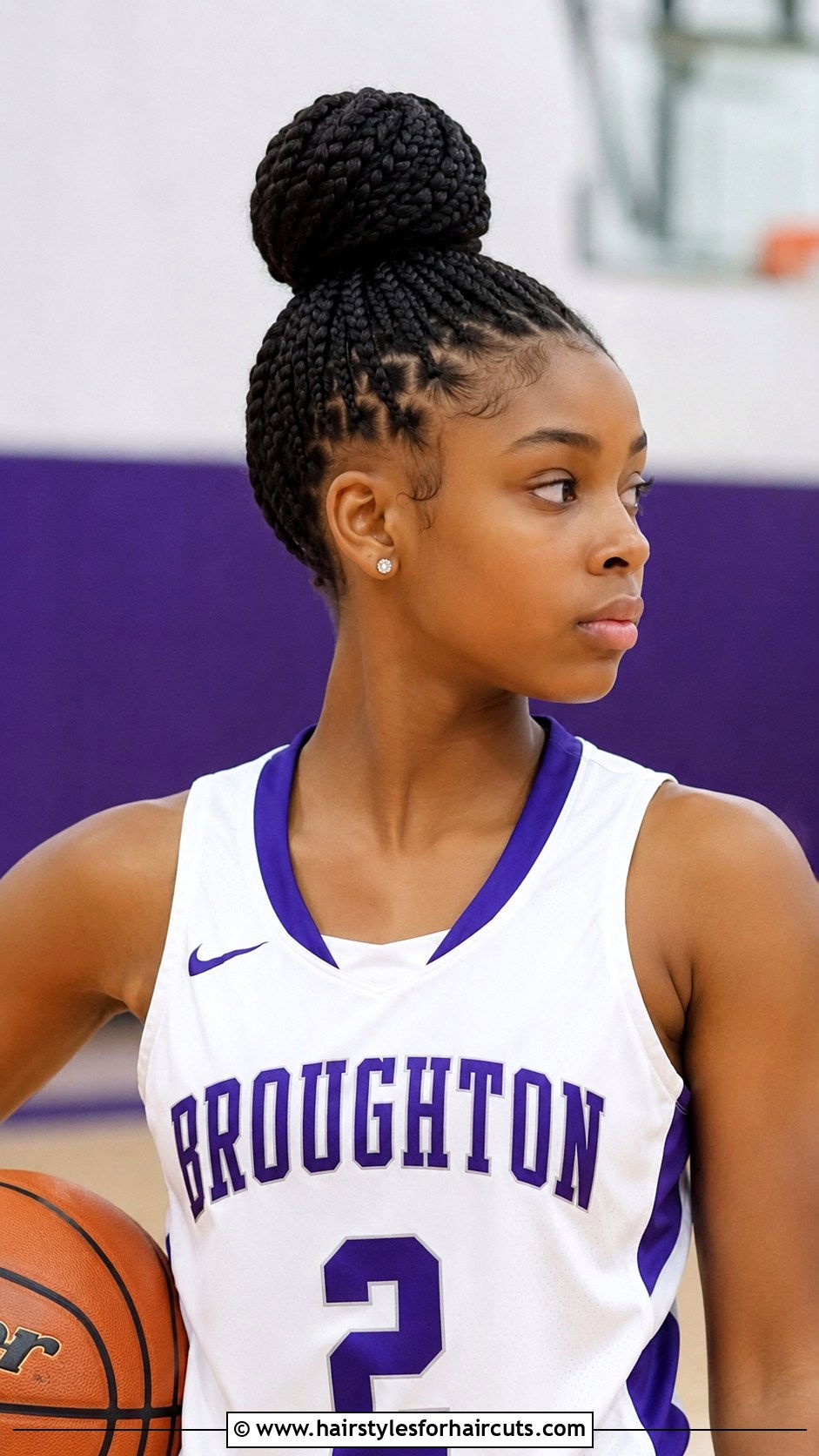 Knotless Box Braids Updo - 25 basketball hairstyles for girls - 25 basketball hairstyles for girls