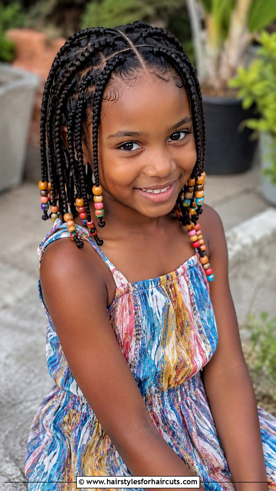 Knotless Box Braids With Beads - 25 black girls hairstyles for kids - 25 black girls hairstyles for kids