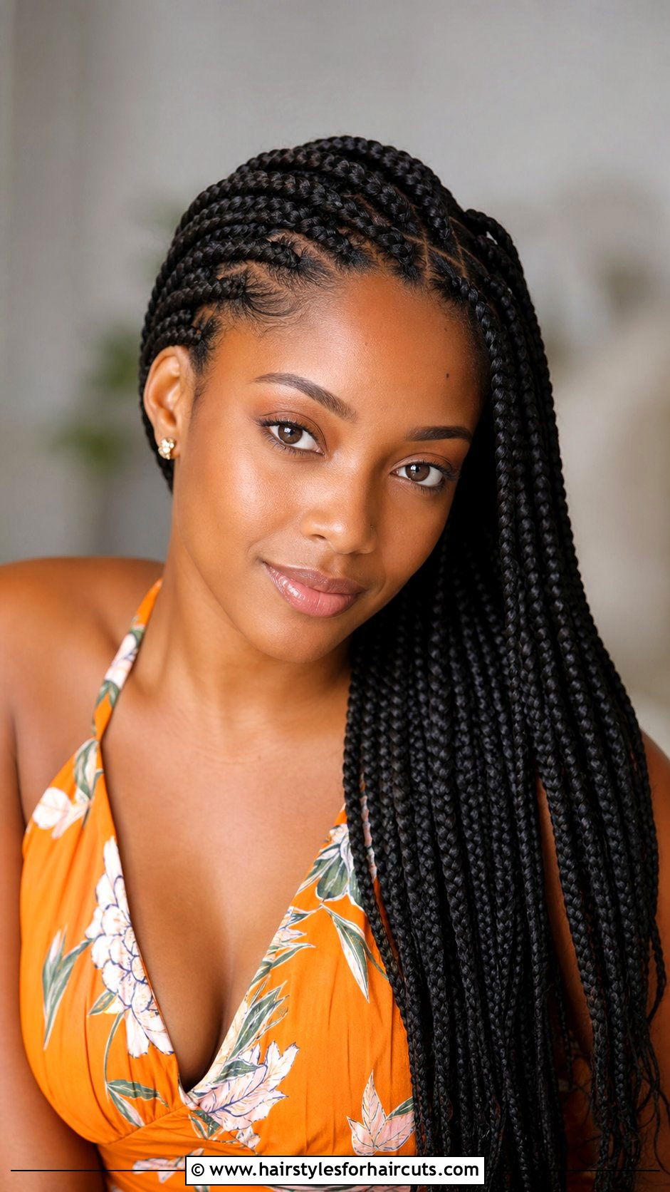 Knotless Box Side Braid - 25 side braid hairstyles for black hair - 25 side braid hairstyles for black hair